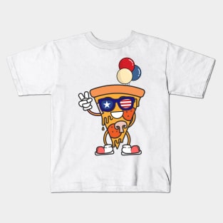 funny cool pizza of 4th of july Kids T-Shirt